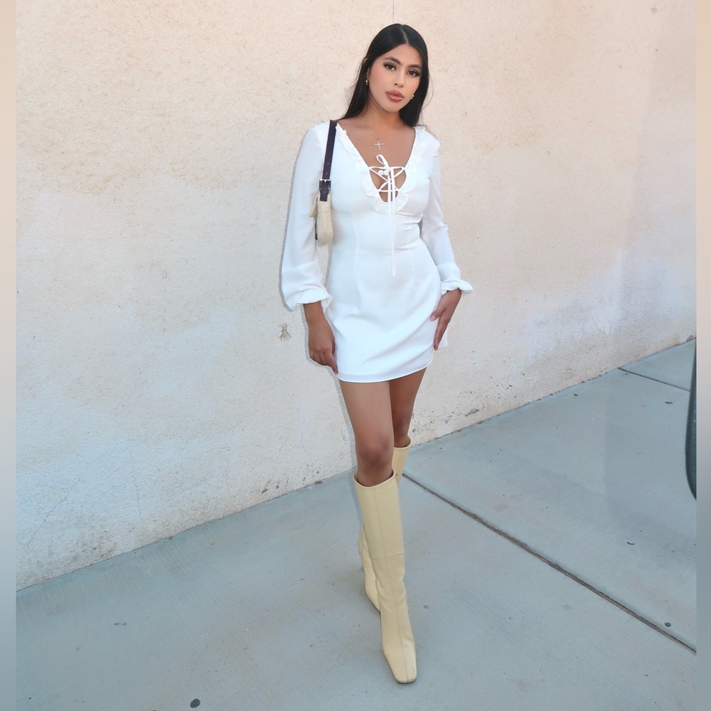 White tigermist mini dress